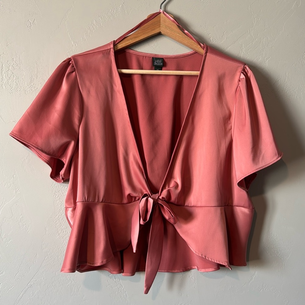 Satin Tie-Front Wild Fable Tee